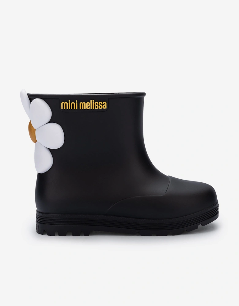 Mini Melissa Girls Bloomy Wellies in Black