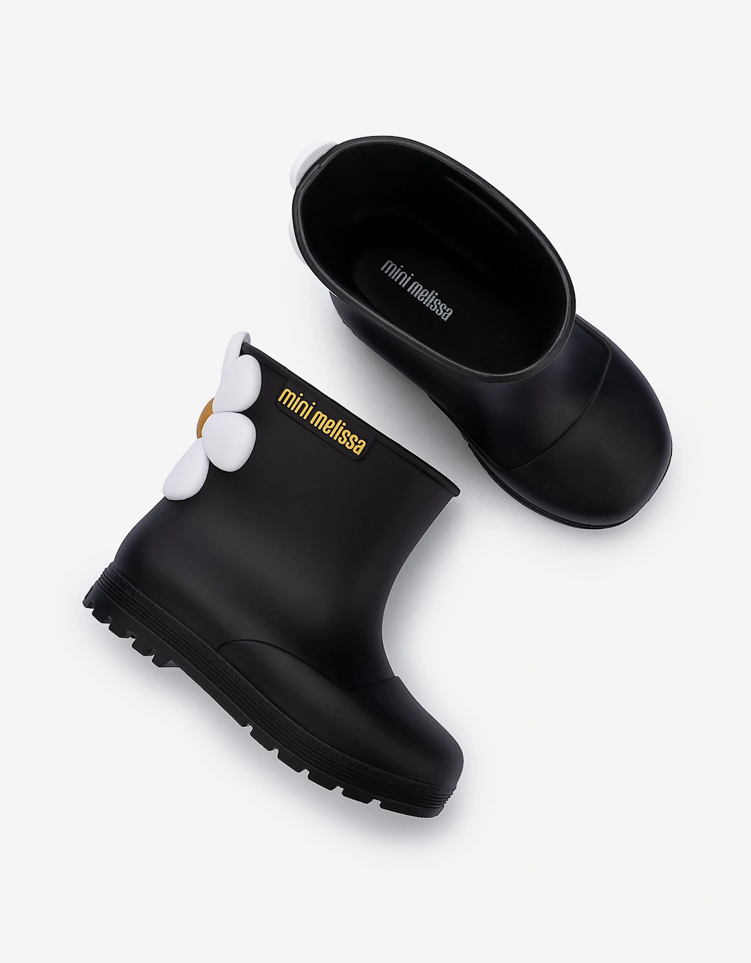 Mini Melissa Girls Bloomy Wellies in Black