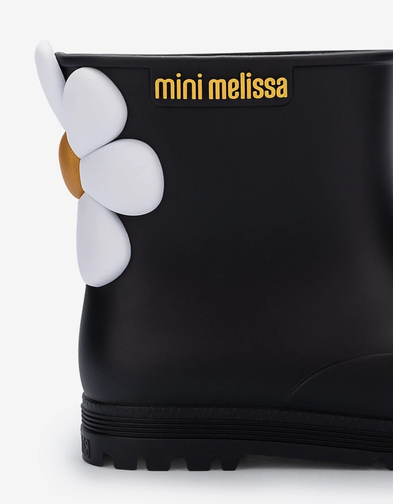 Mini Melissa Girls Bloomy Wellies in Black