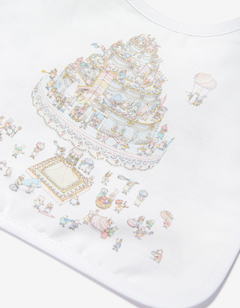 Atelier Choux Baby Satin Le Gateau Bib in White