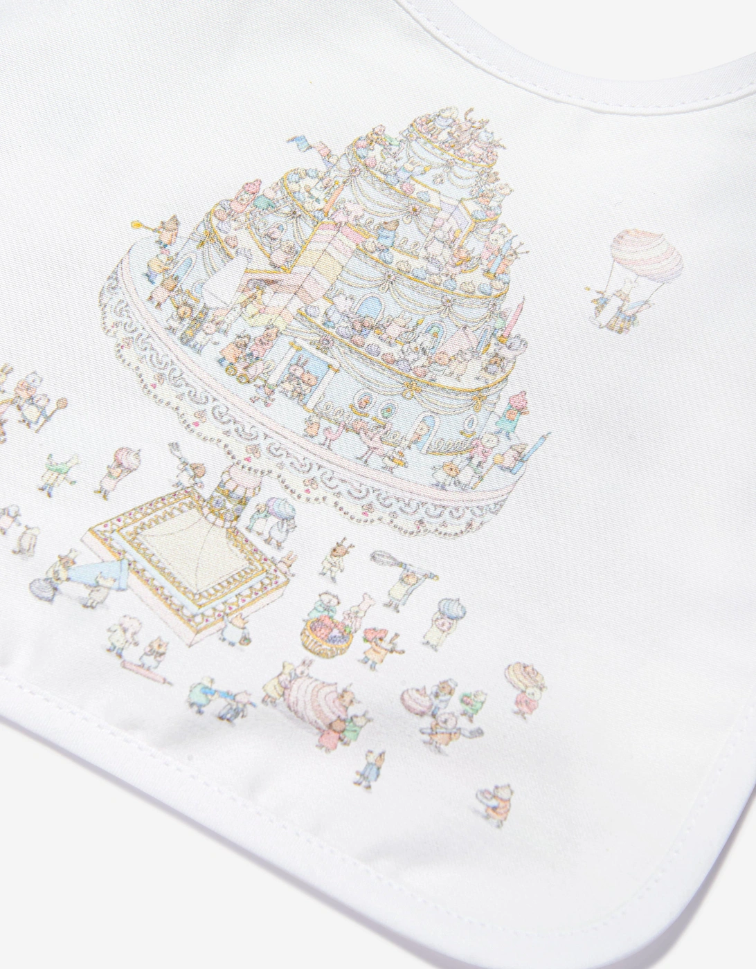 Atelier Choux Baby Satin Le Gateau Bib in White