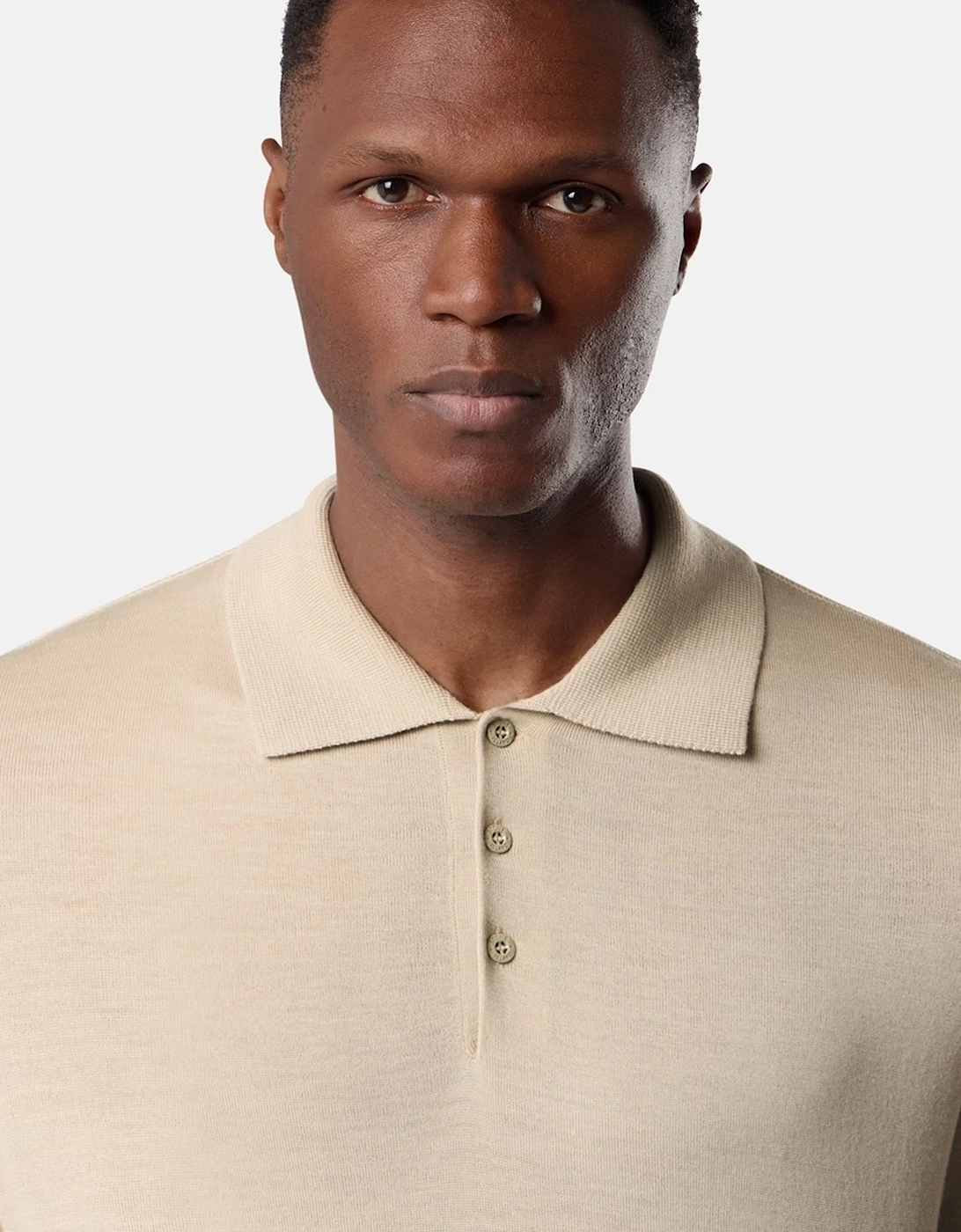Ghost 5100076 Knitted Polo Beige