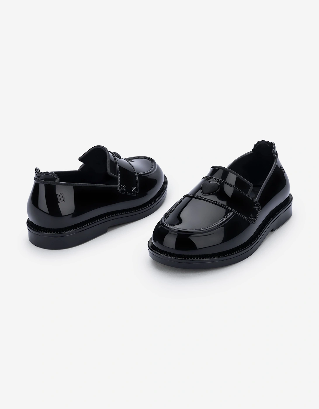 Mini Melissa Girls Royal Love Loafers in Black