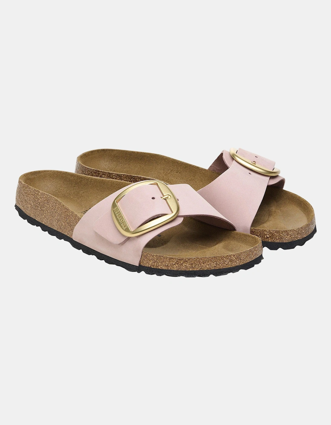 Birkenstock Madrid Big Buckle Womens Nubuck Leather Sandals - Soft Pink