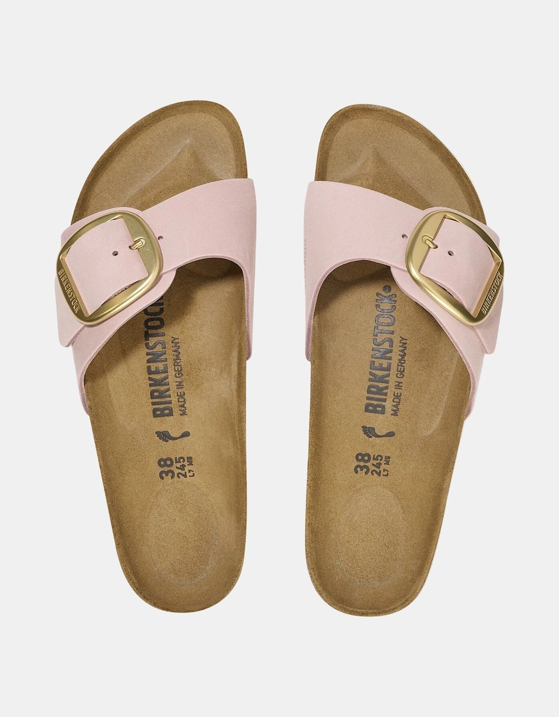 Birkenstock Madrid Big Buckle Womens Nubuck Leather Sandals - Soft Pink