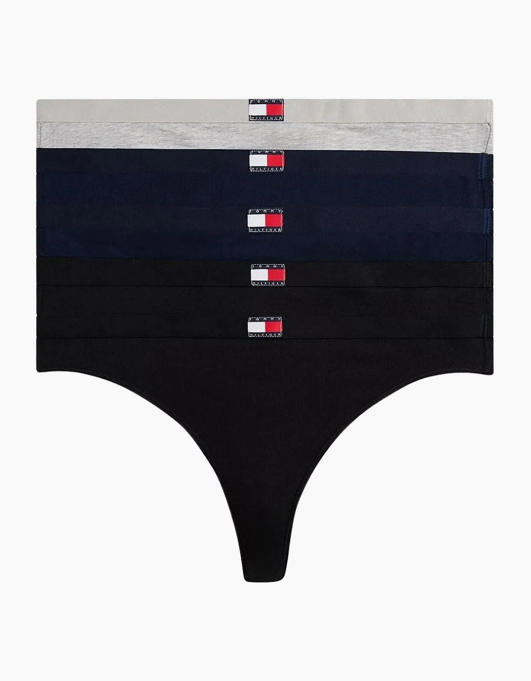 5-Pack Heritage Logo Thongs, Black/Grey/Navy, 8 of 7