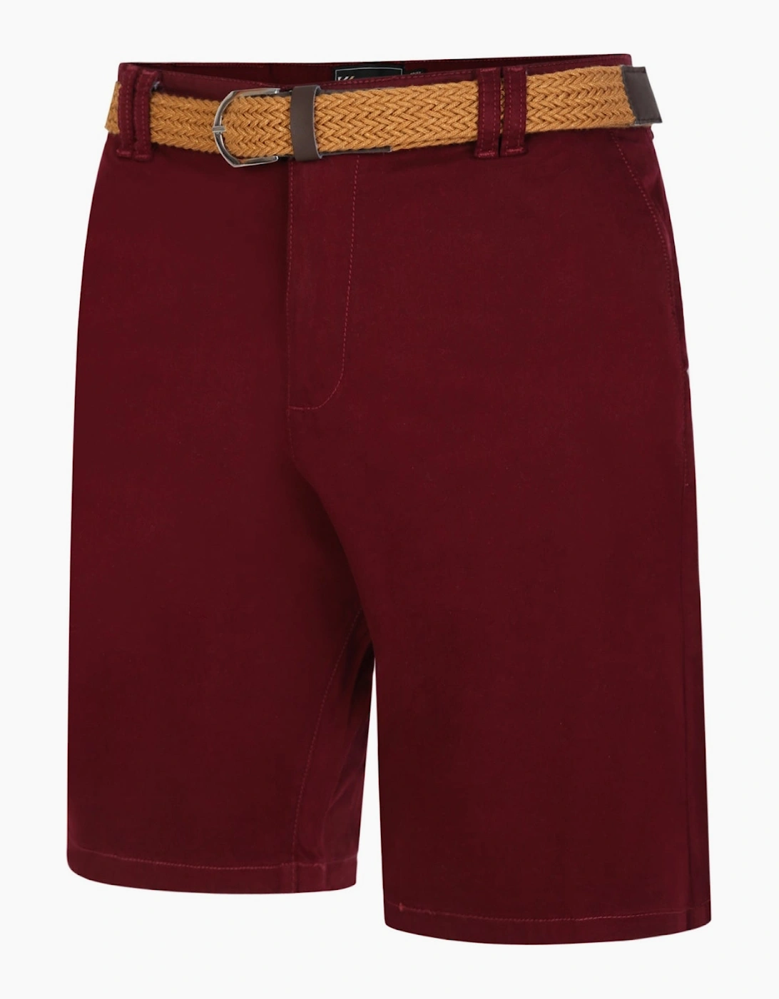 KAM Mens Belted Oxford Stretch Big & Tall Chino Shorts, 2 of 1