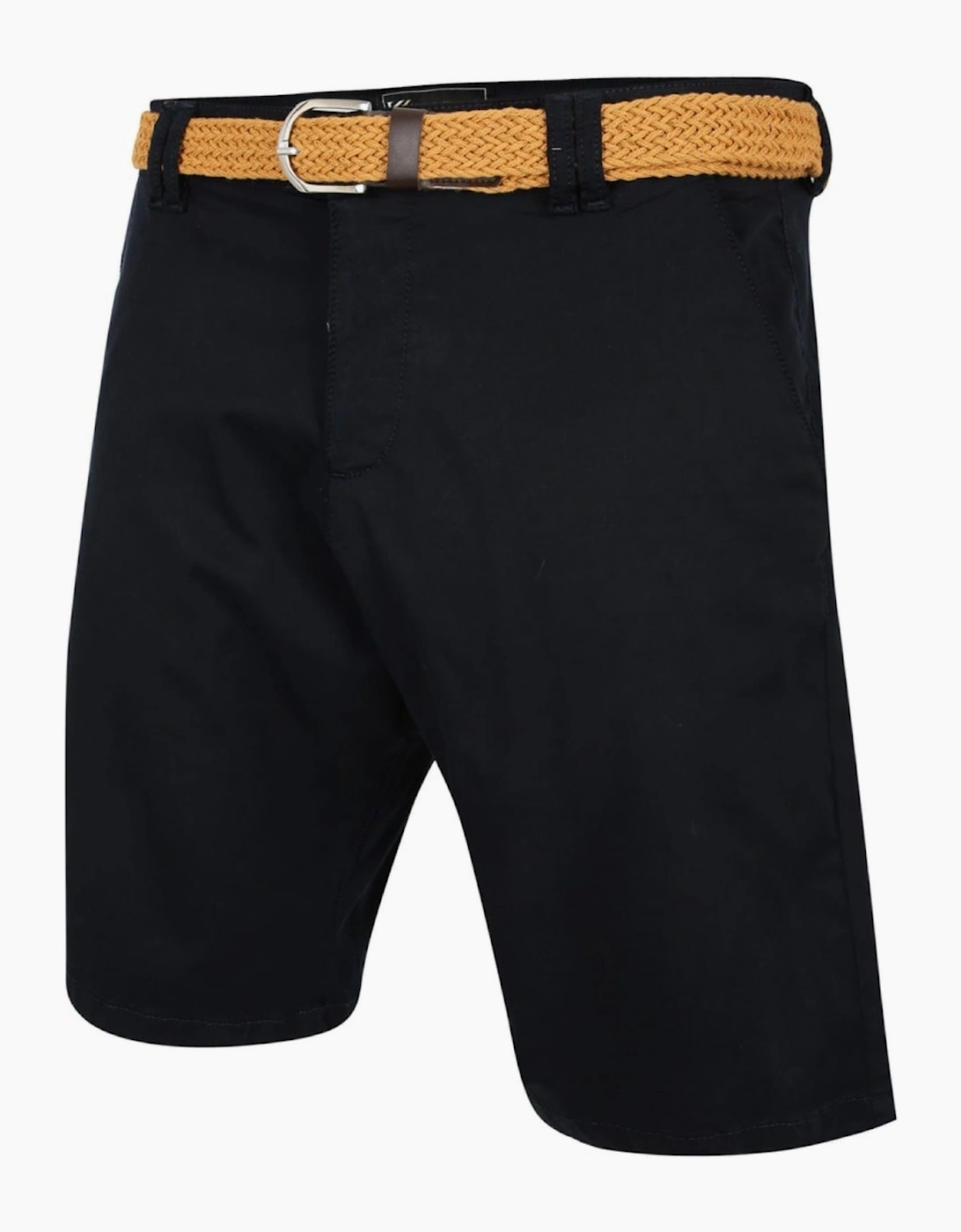 KAM Mens Belted Oxford Stretch Big & Tall Chino Shorts, 2 of 1