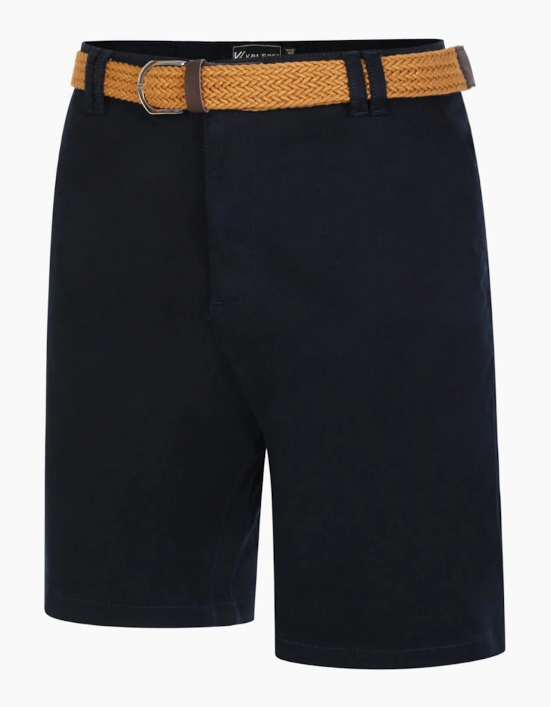 KAM Mens Belted Oxford Stretch Big & Tall Chino Shorts