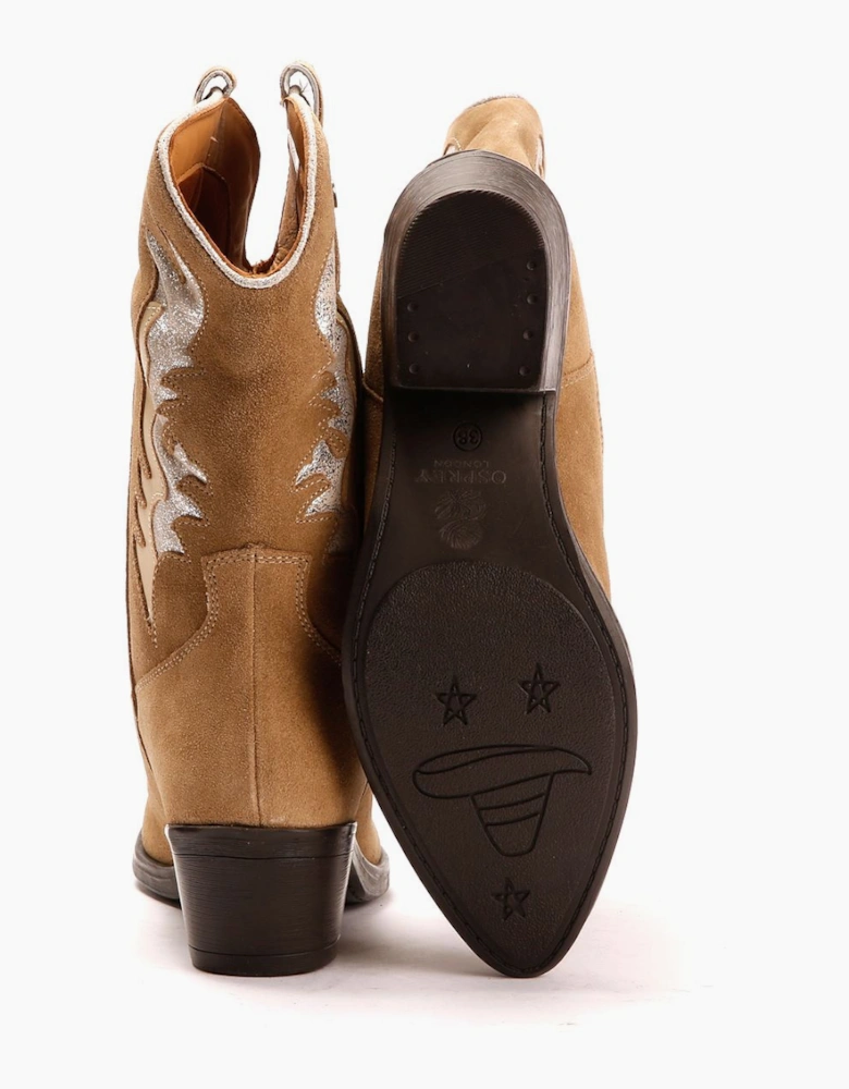 Osprey London The Louisville Leather/Suede Women's Mushroom Boots