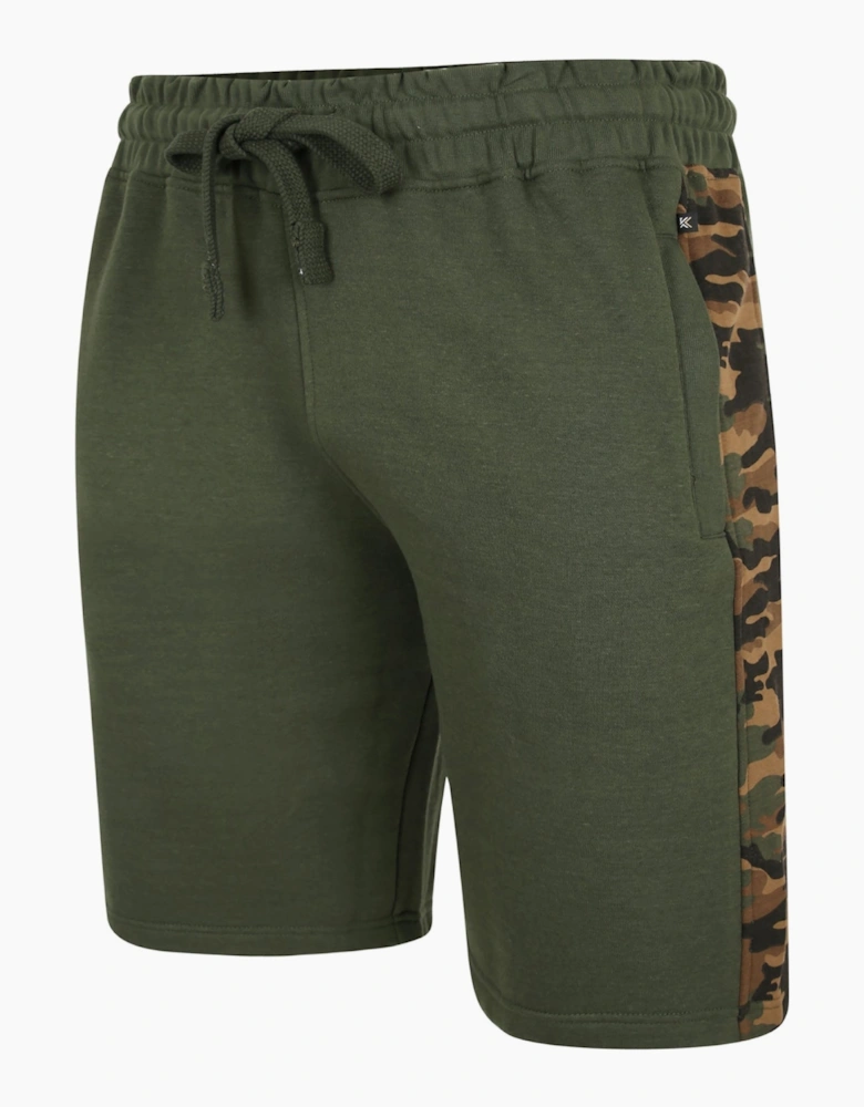 KAM Mens Camo Panelled Big & Tall Sweat Shorts