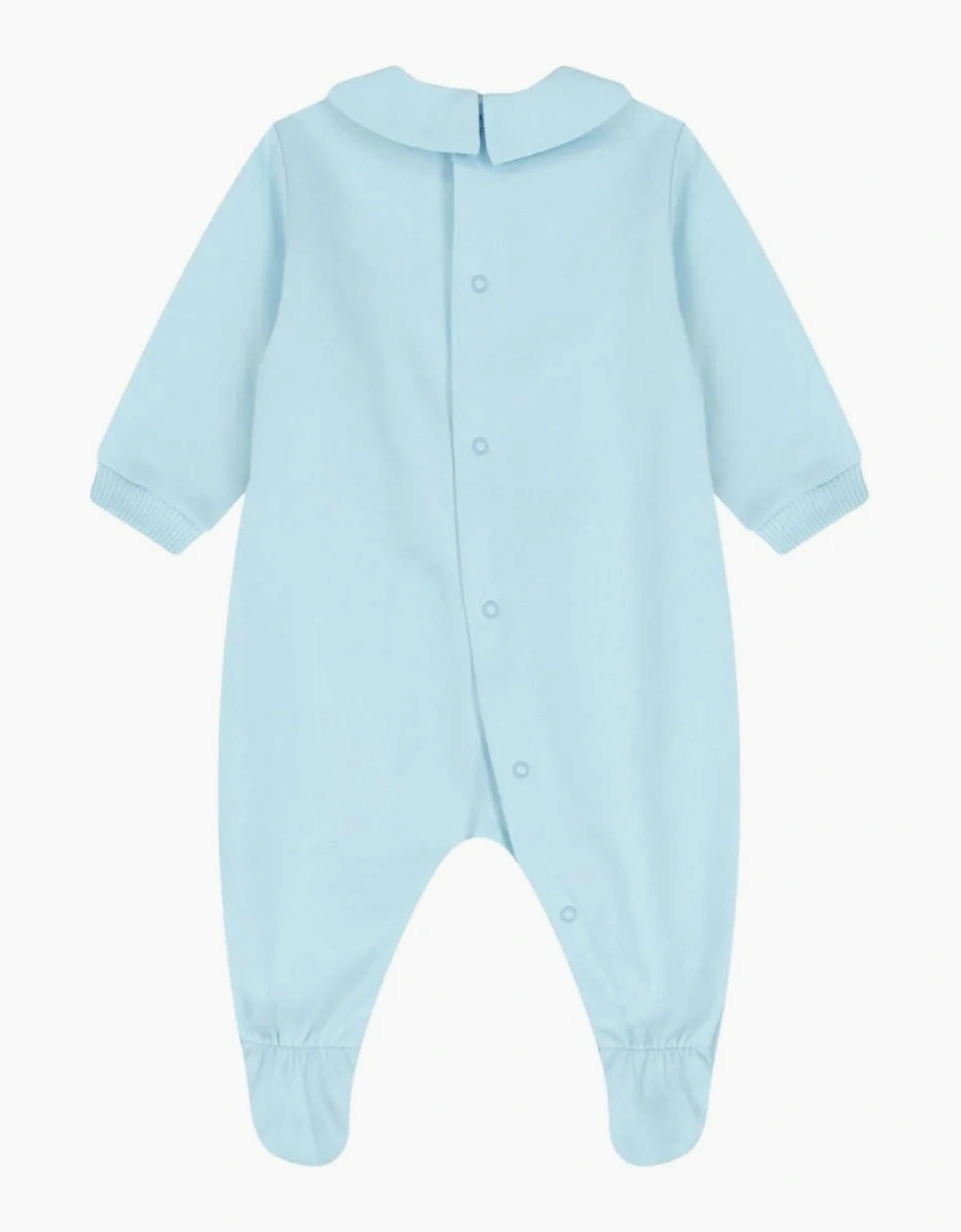 MOSCHINO BABY SKY BLUE BABYGROW WITH GIFT BOX MUY09O