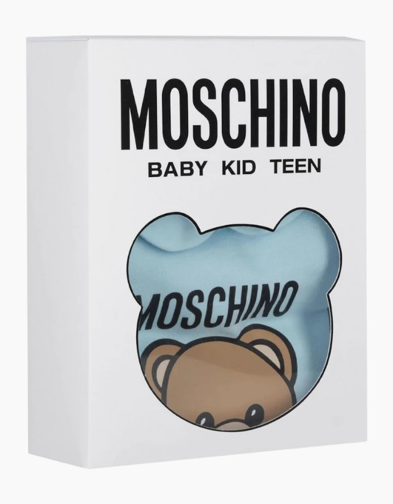 MOSCHINO BABY SKY BLUE BABYGROW WITH GIFT BOX MUY09O