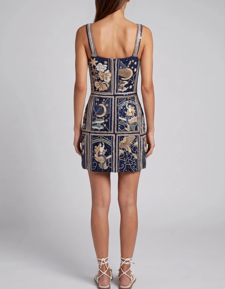 Talia Hand Beaded Multi-Coloured Crystal Party Dress