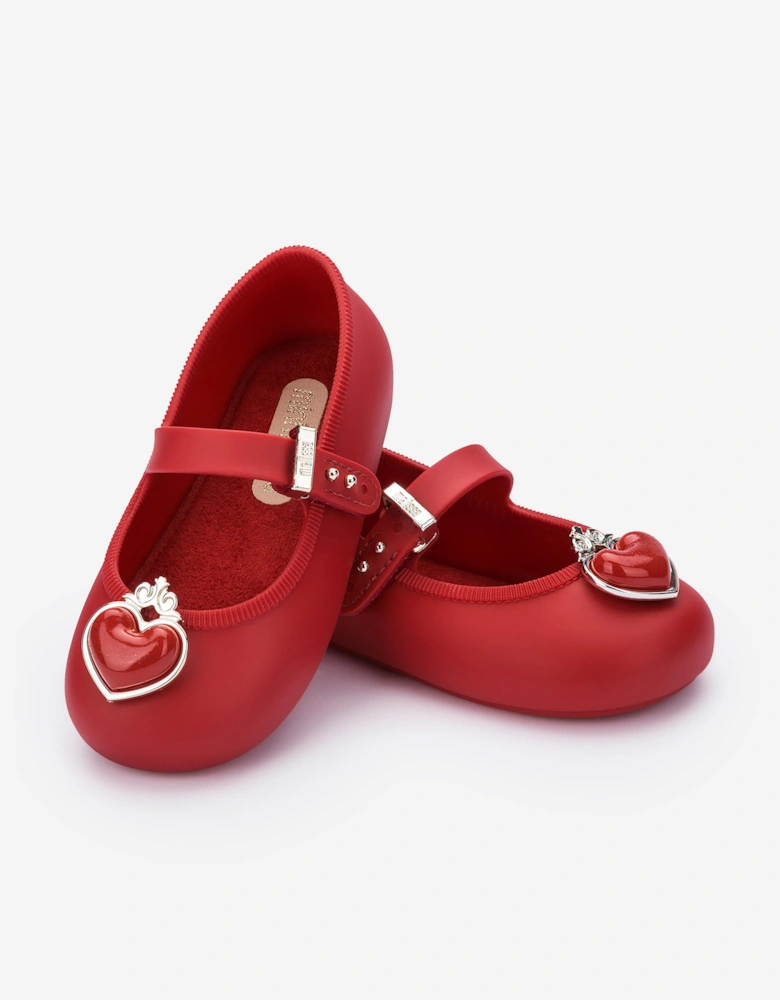 Mini Melissa Girls Soft Ballerina Princess Shoes in Red