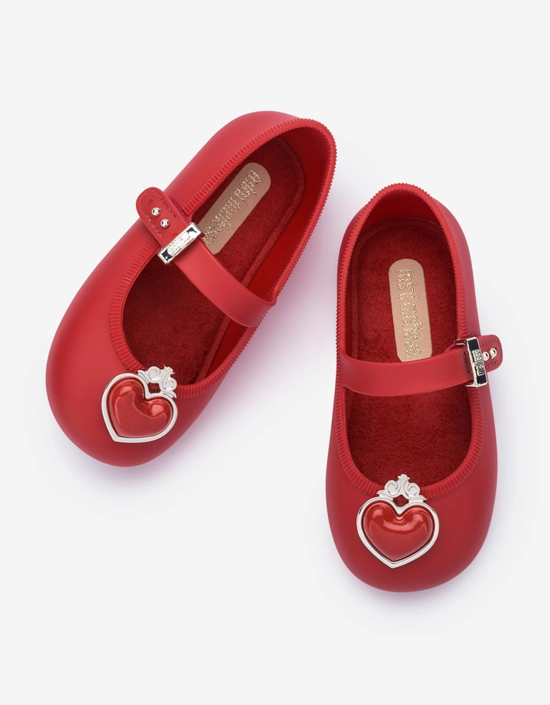 Mini Melissa Girls Soft Ballerina Princess Shoes in Red