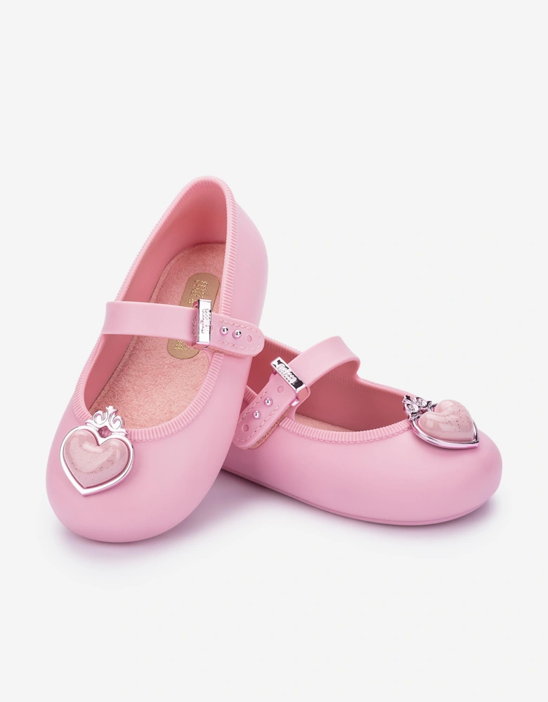 Mini Melissa Girls Soft Ballerina Princess Shoes in Pink