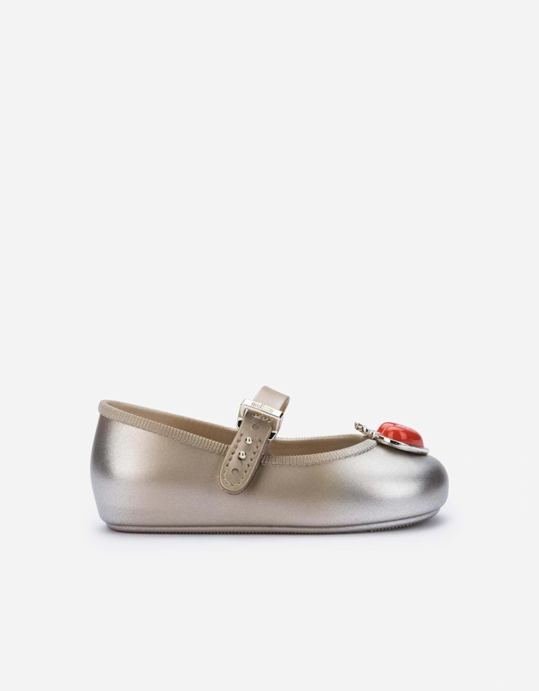 Mini Melissa Girls Soft Ballerina Princess Shoes in Gold