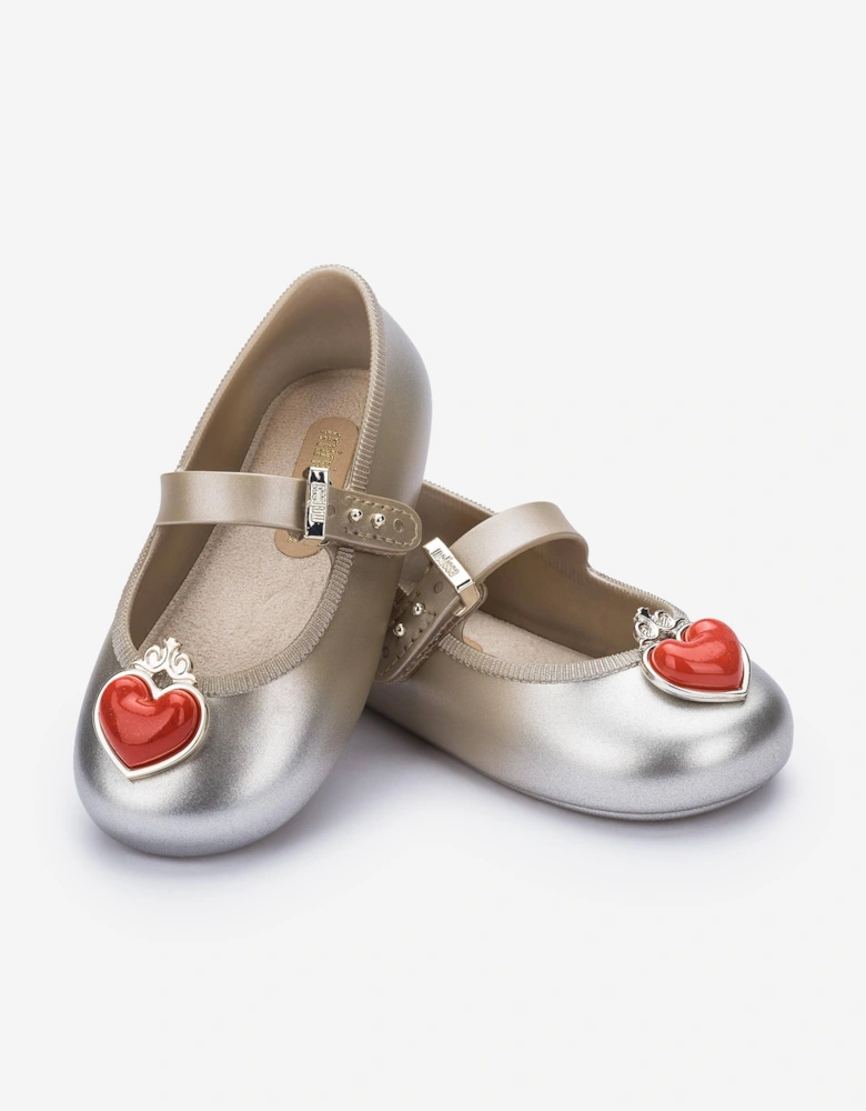 Mini Melissa Girls Soft Ballerina Princess Shoes in Gold