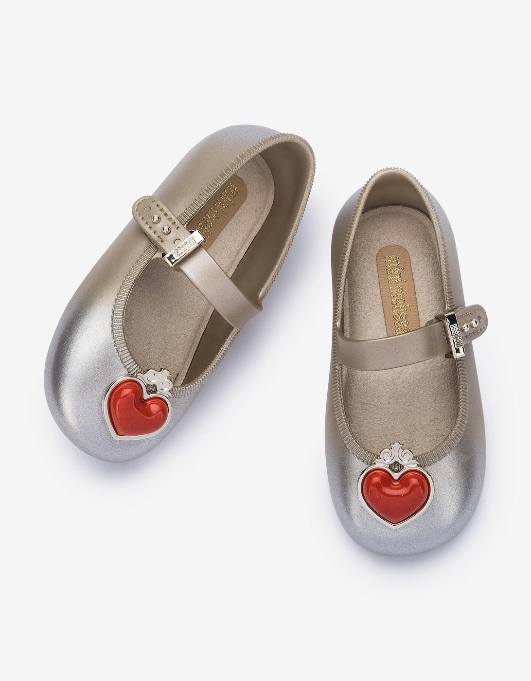 Mini Melissa Girls Soft Ballerina Princess Shoes in Gold
