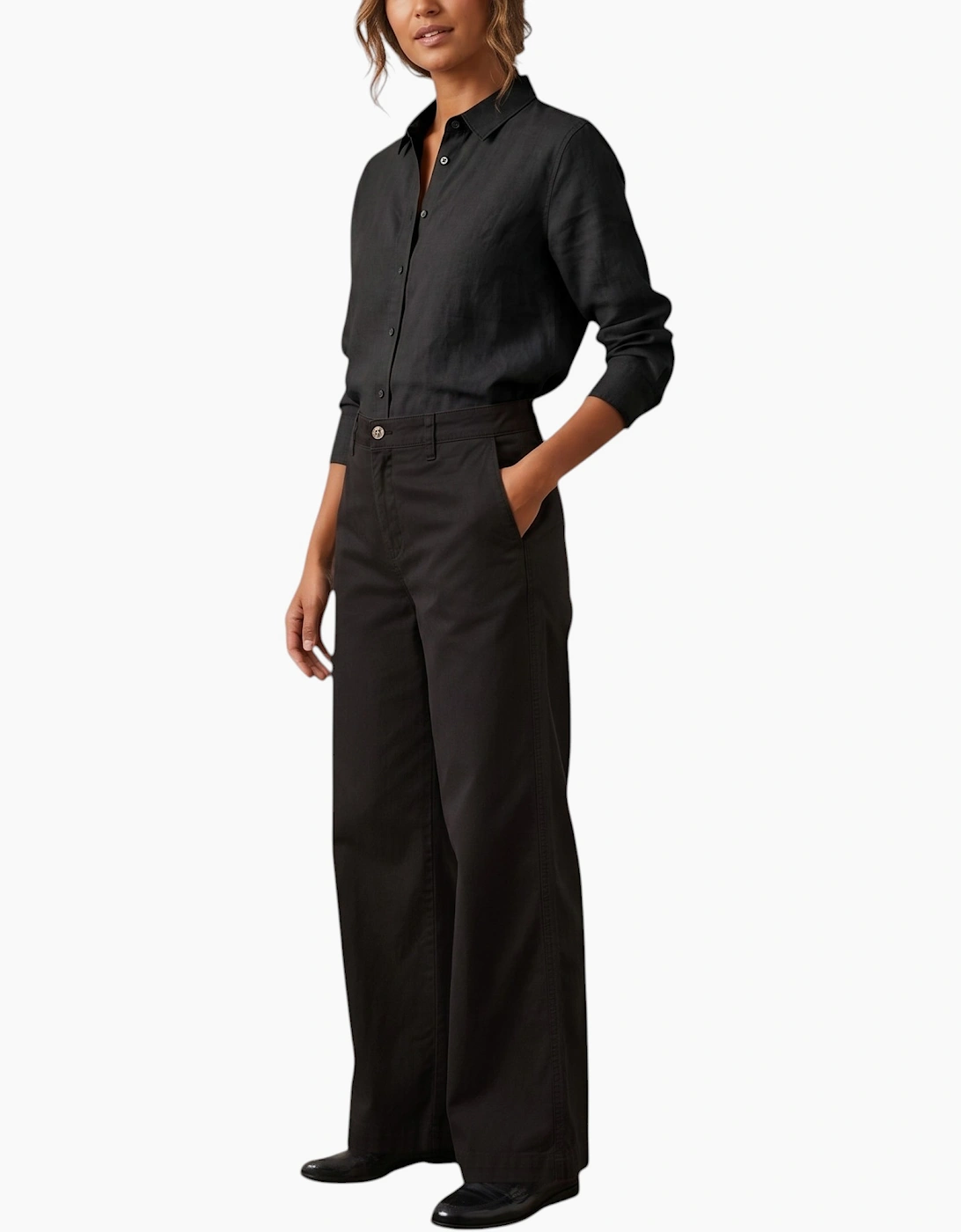 DIESEL R ELOISE Womens Pant Trouser Loose Fit Causal Pants Navy Chinos Office