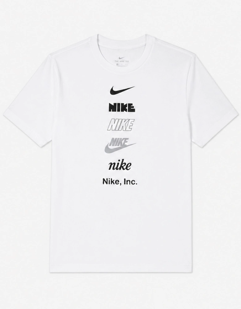 Nike Mens Graphic Print Stack Logo T Shirt in White
