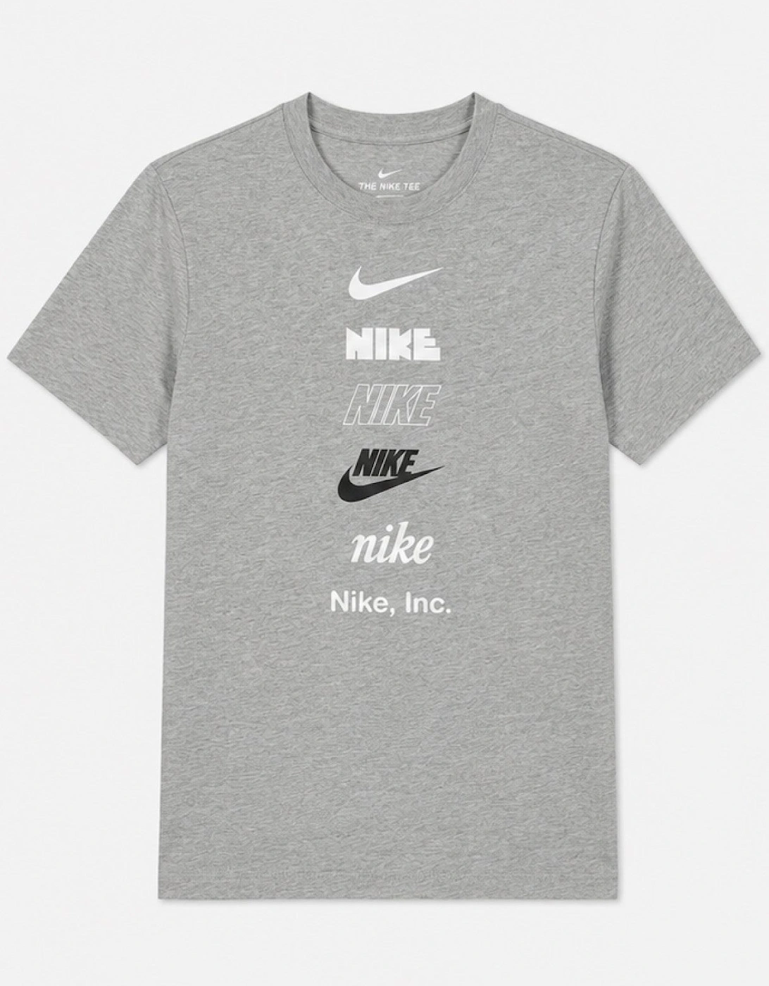 Nike Mens Graphic Print Stack Logo T Shirt in Grey, 6 of 5