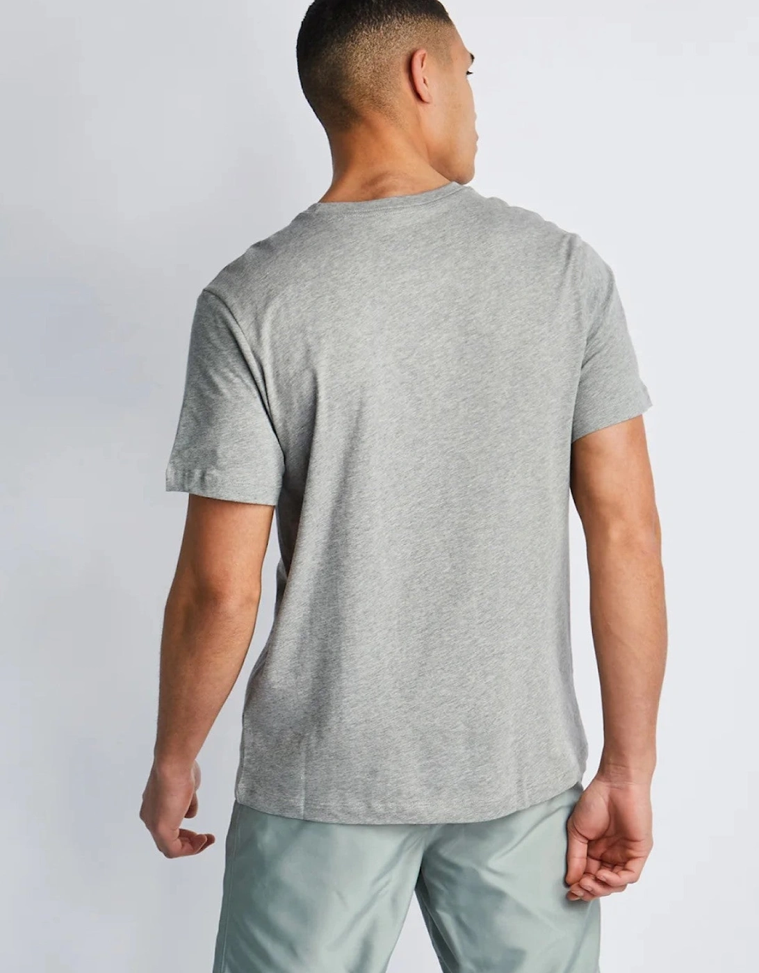 Nike Mens Graphic Print Stack Logo T Shirt in Grey