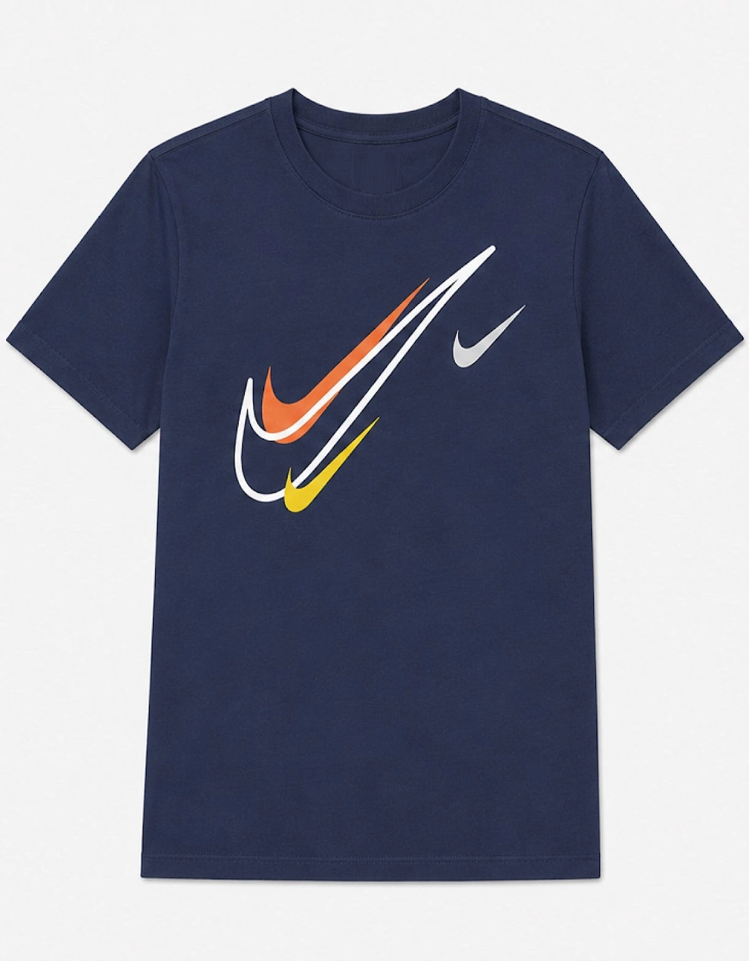 Nike Mens Sportswear Club Swoosh Classic Logo T Shirt in Navy