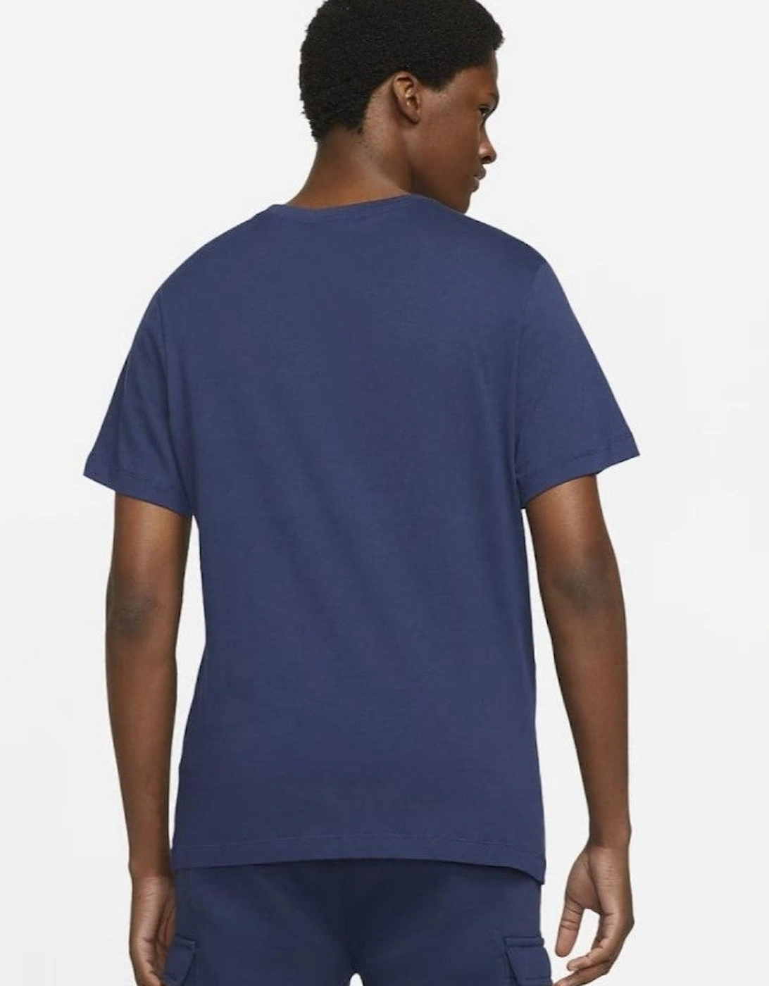 Nike Mens Sportswear Club Swoosh Classic Logo T Shirt in Navy