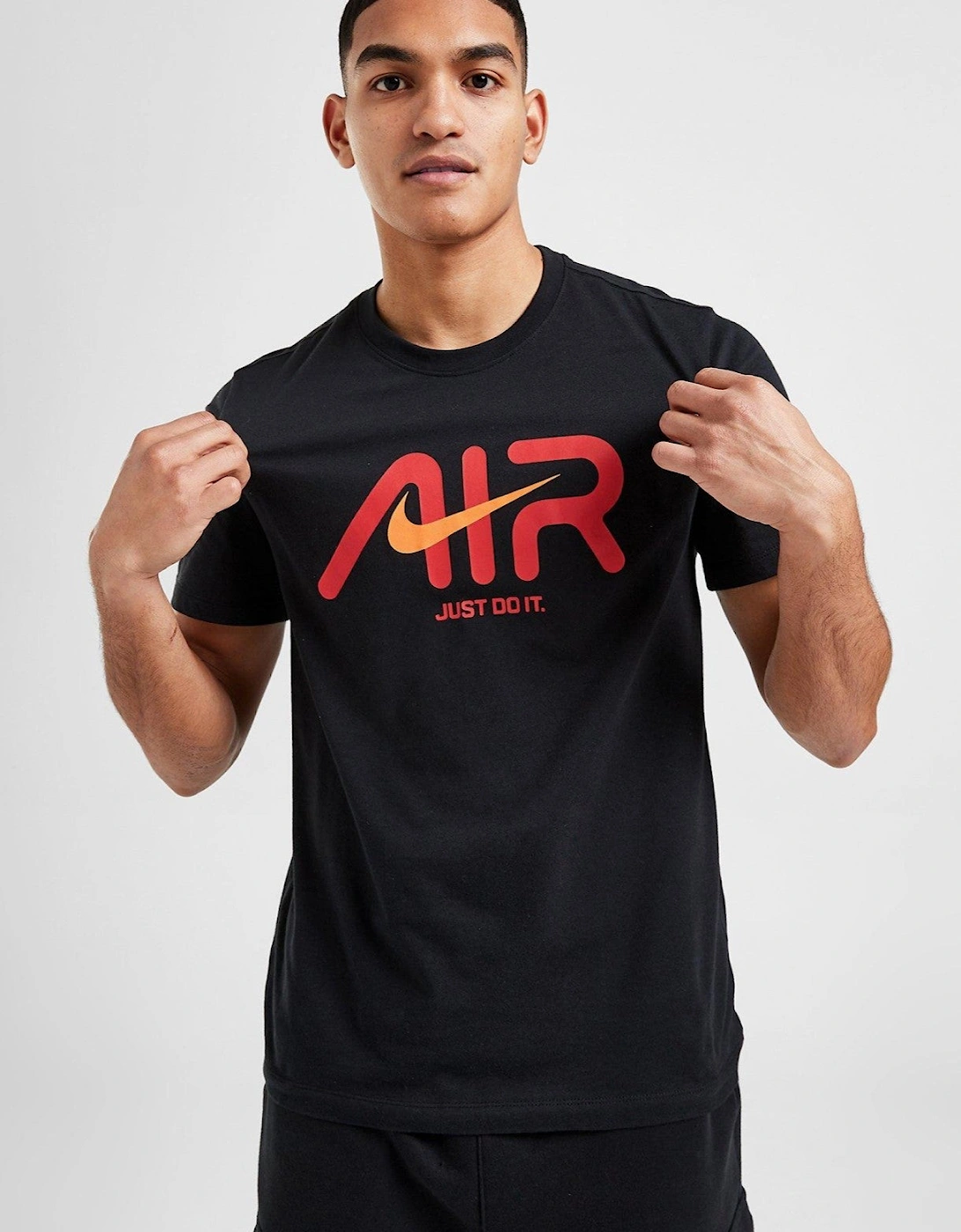 Nike Air Mens Sportswear Graphic Print Logo T Shirt in Black