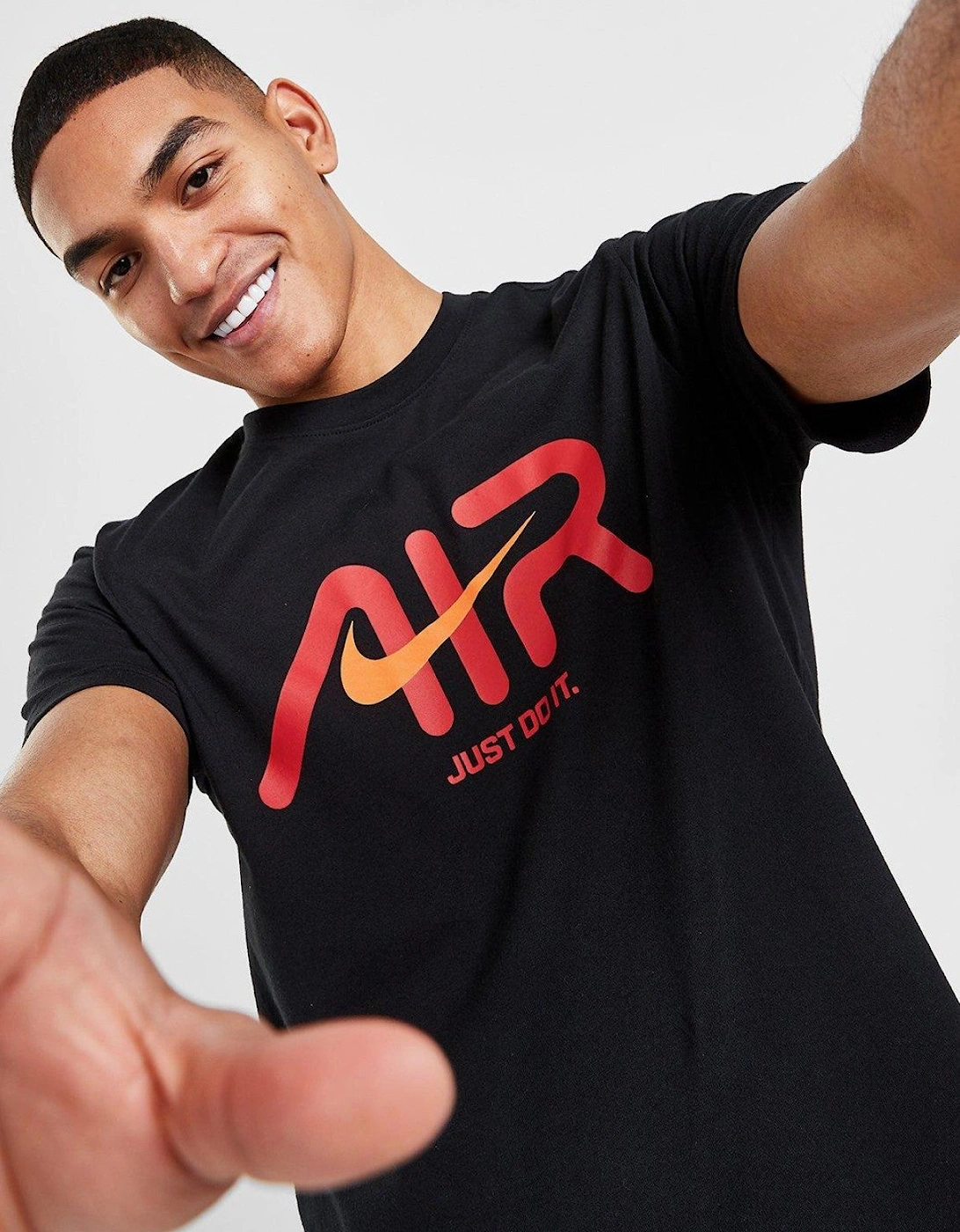 Nike Air Mens Sportswear Graphic Print Logo T Shirt in Black