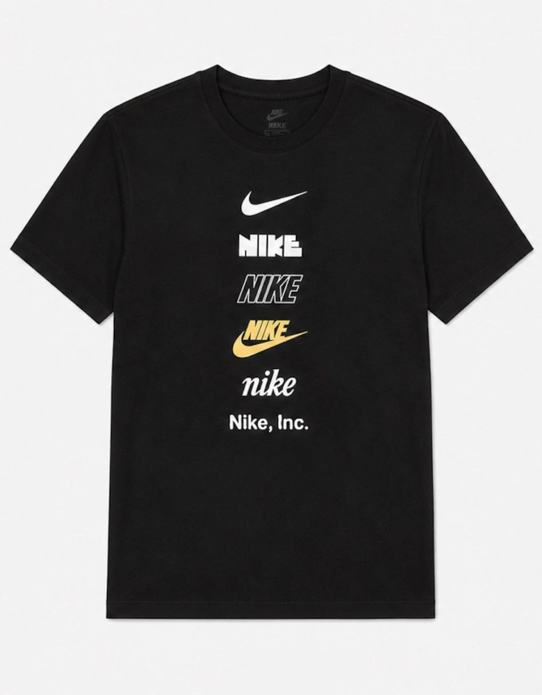 Nike Mens Graphic Print Stack Logo T Shirt in Black