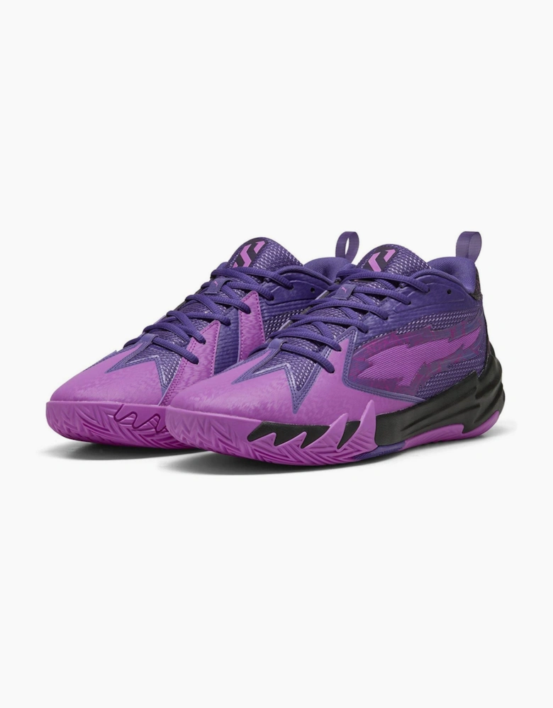 Scoot Zeros Purple Lightning Basketball Trainers