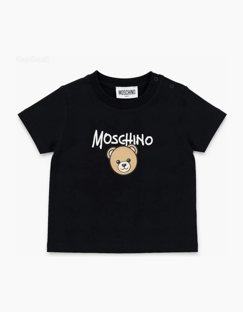 MOSCHINO BABY/TODDLER BLACK T SHIRT M6M047
