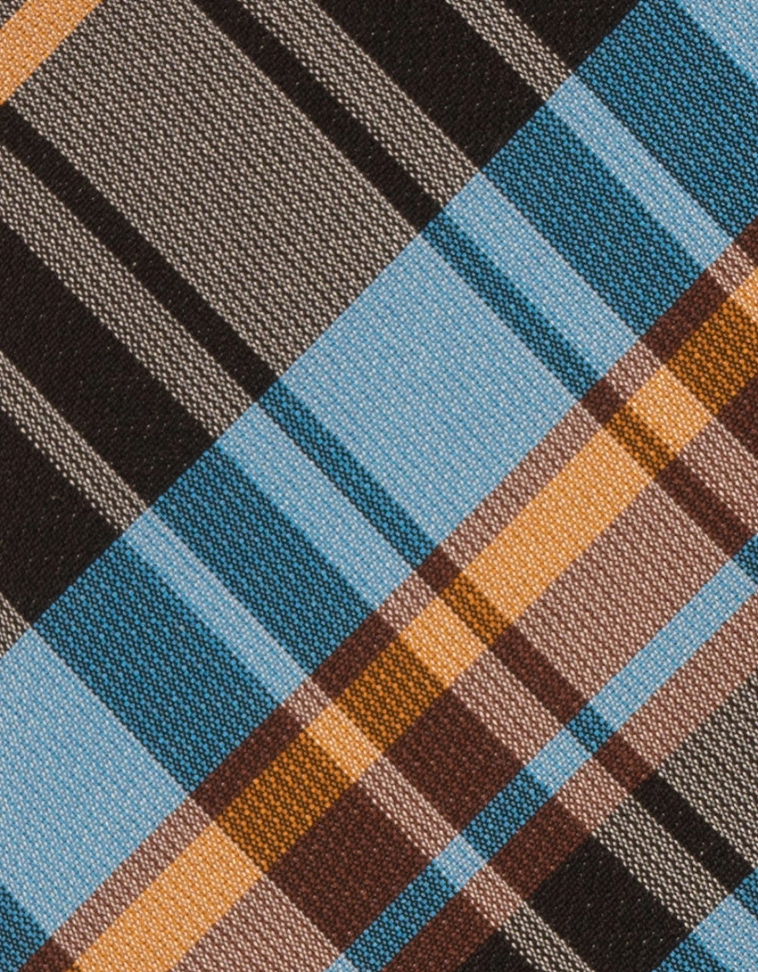 Checks Blue Black Tie