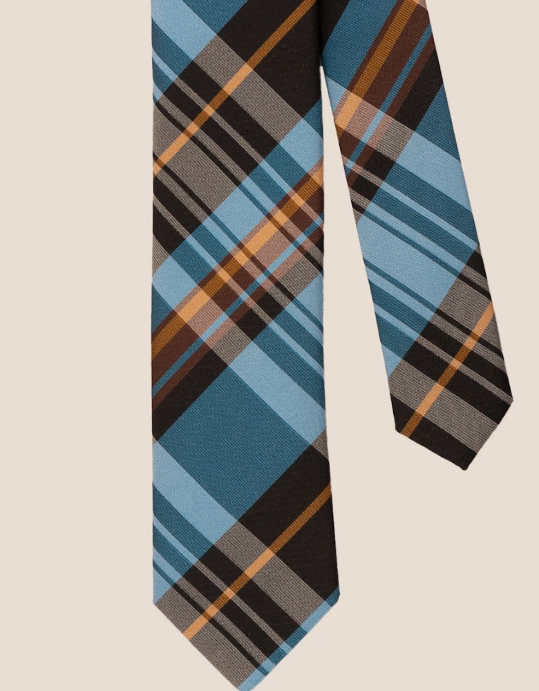 Checks Blue Black Tie