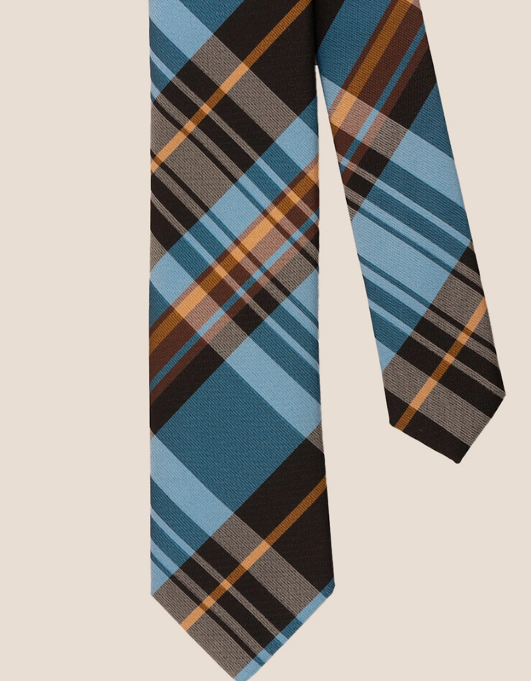 Checks Blue Black Tie