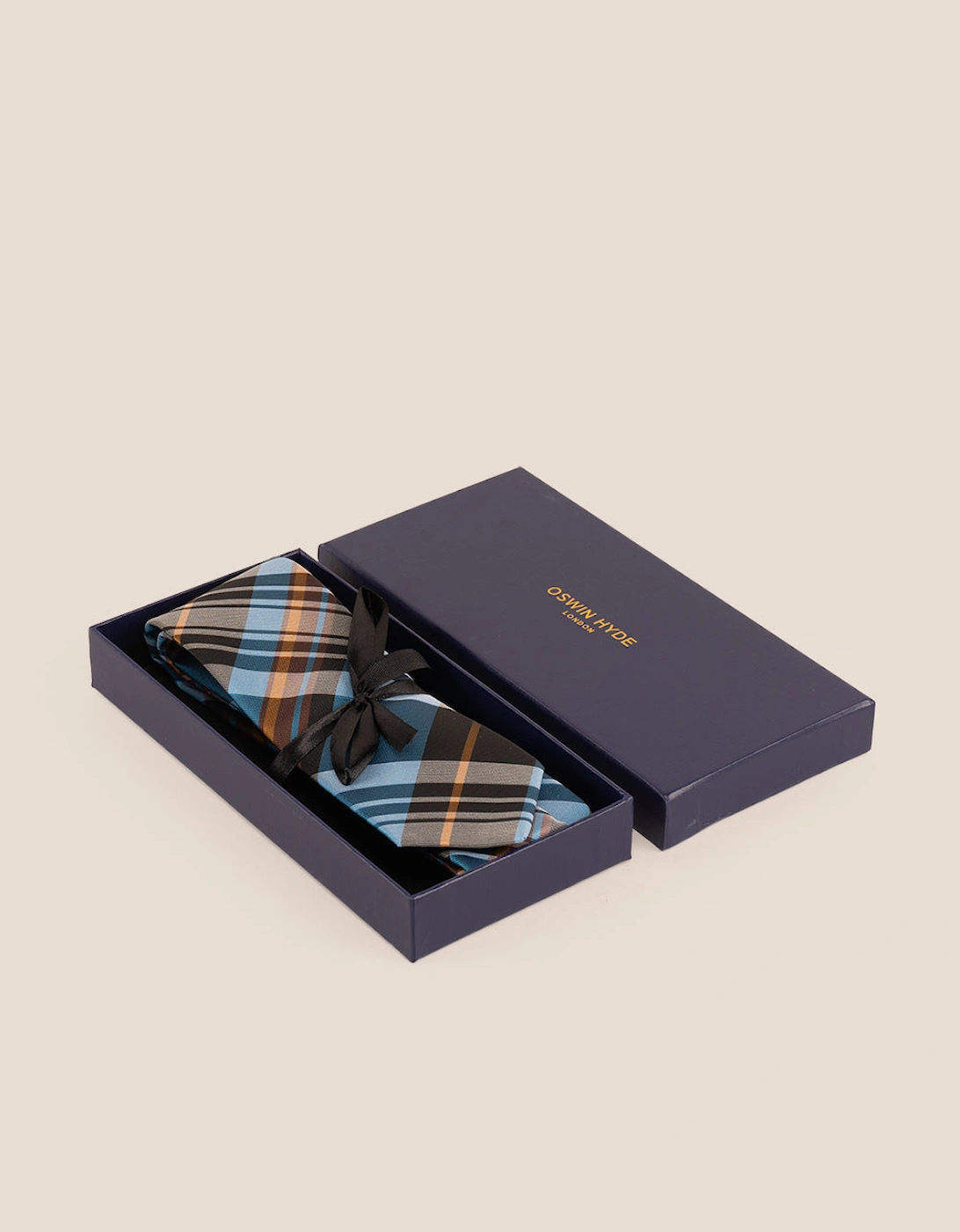 Checks Blue Black Tie