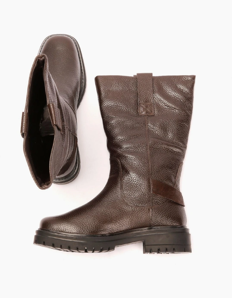 Osprey London The Gabarron Leather Women's Chocolate Boots