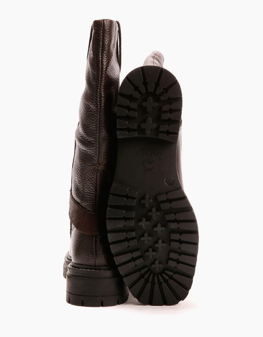 Osprey London The Gabarron Leather Women's Chocolate Boots