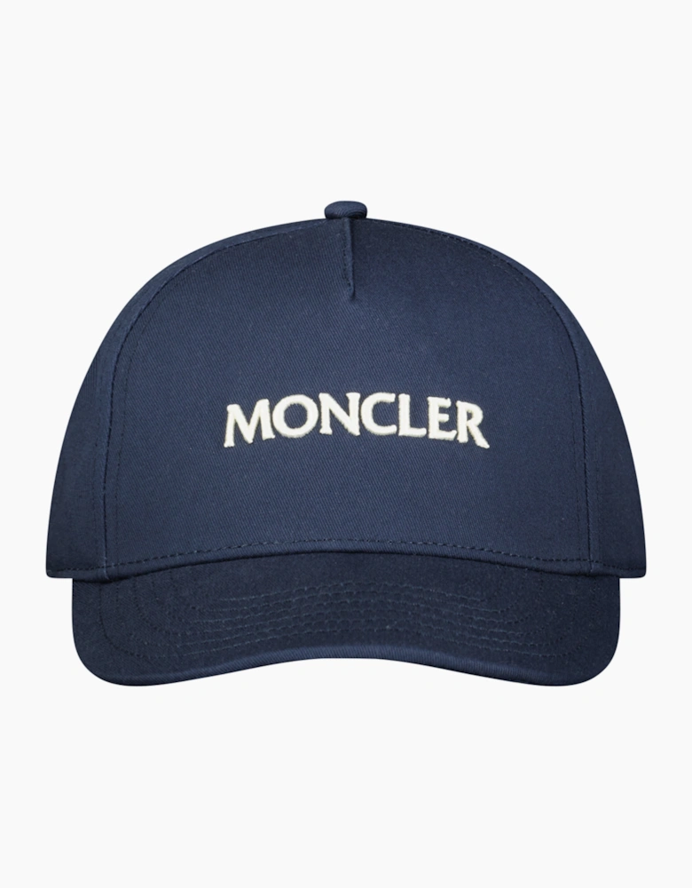 Moncler Logo Embroidered Cap Navy