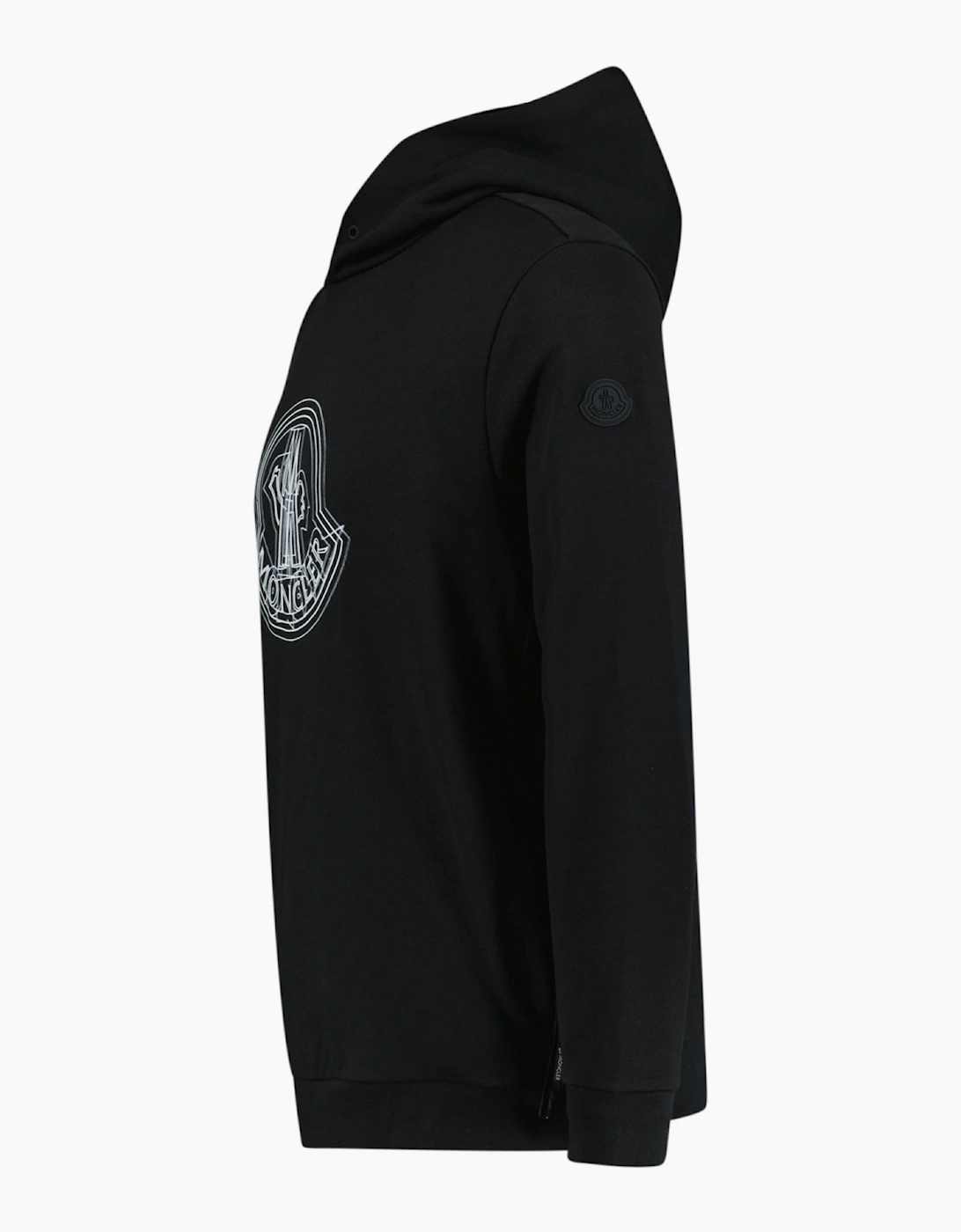 Moncler Logo Print Hoodie Black