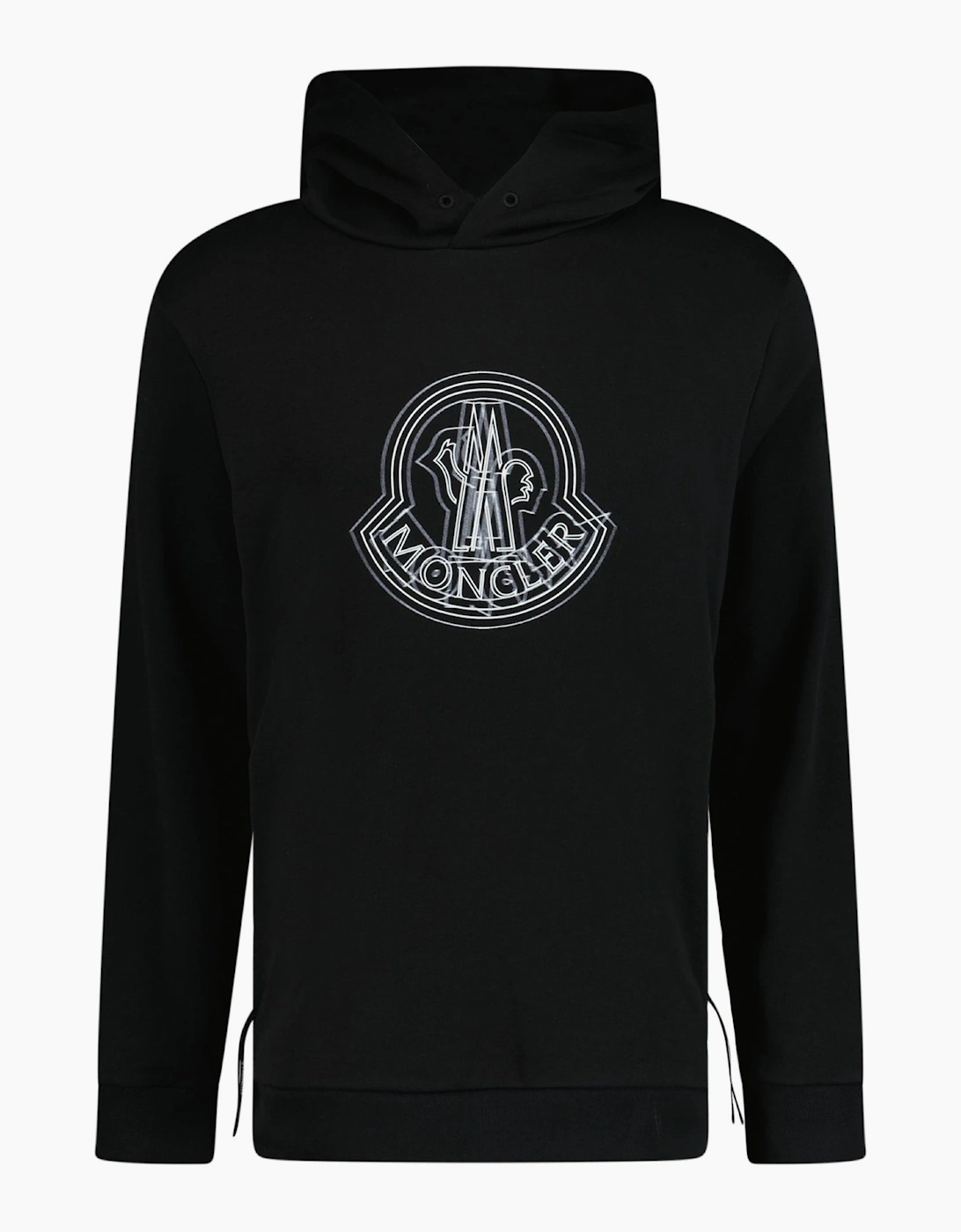 Moncler Logo Print Hoodie Black