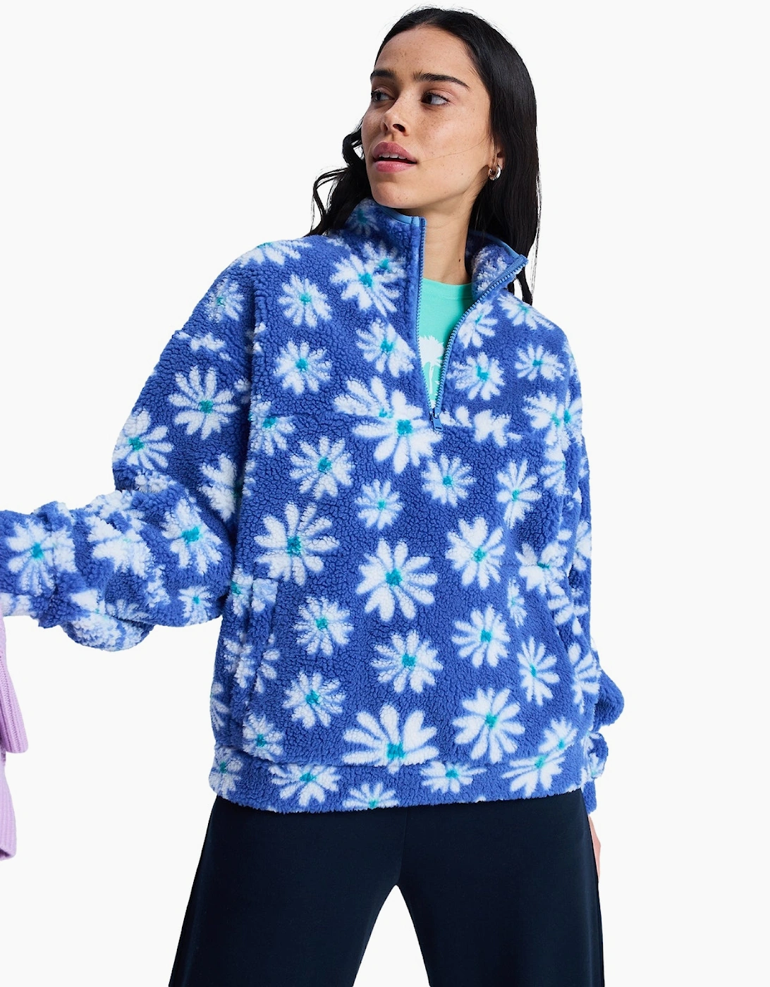 Roxy Womens Jive Talking Polar Half Zip Fleece
