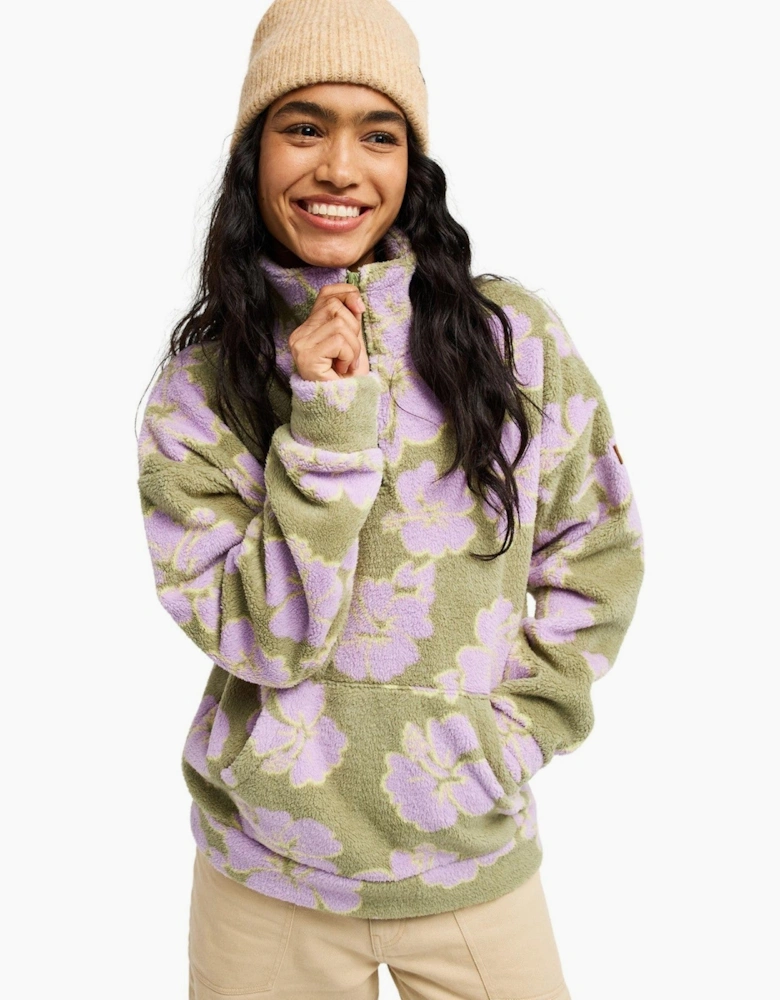 Roxy Womens Live Out Loud Sherpa Half Zip Fleece