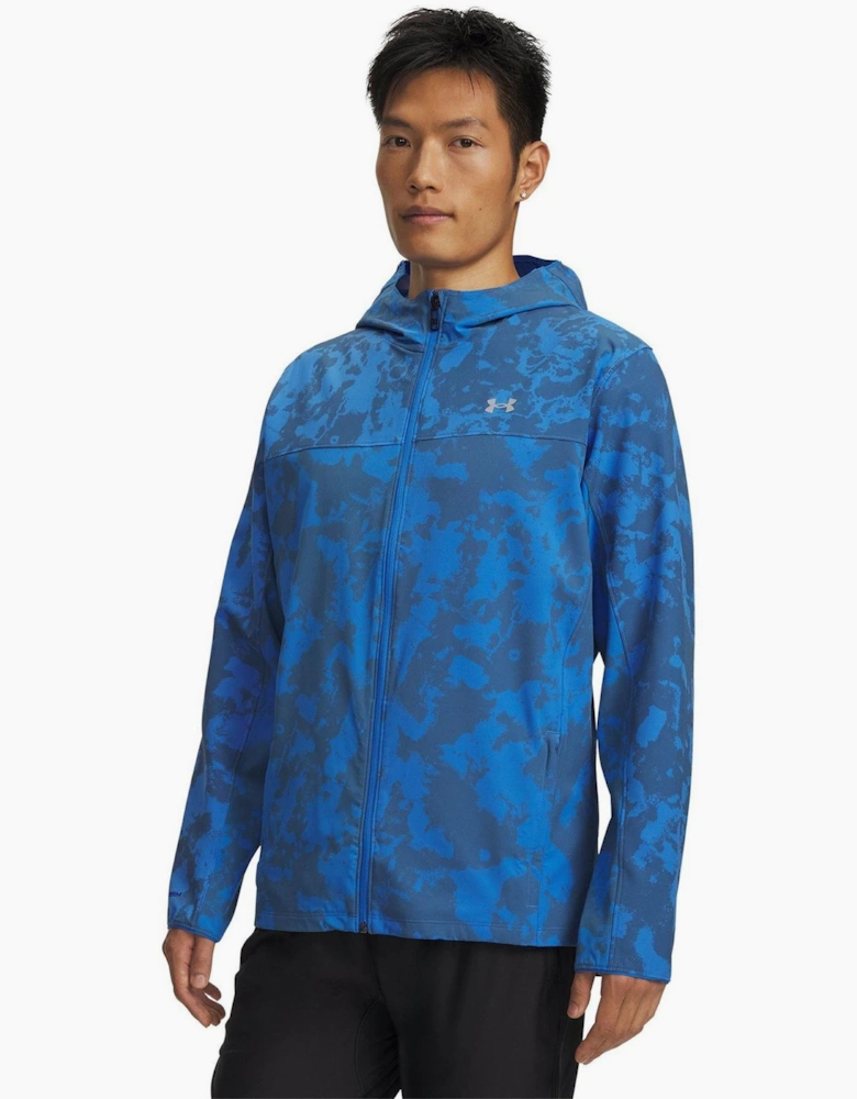 Hooded Windbreaker Bold Logo with Storm Flap