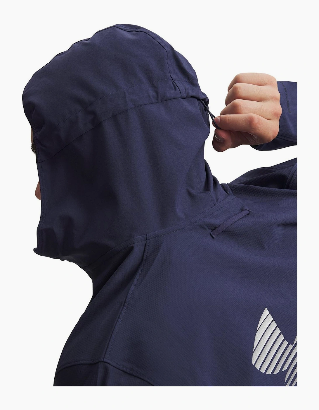Hooded Windbreaker Bold Logo with Storm Flap