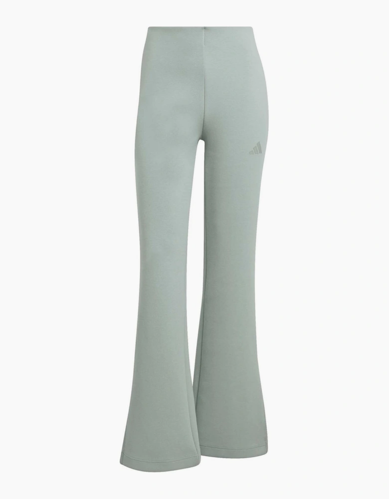 Solid Mid Rise Slim Flared Joggers