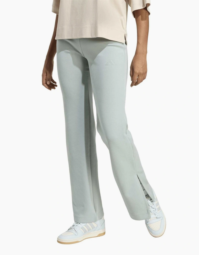 Solid Mid Rise Slim Flared Joggers
